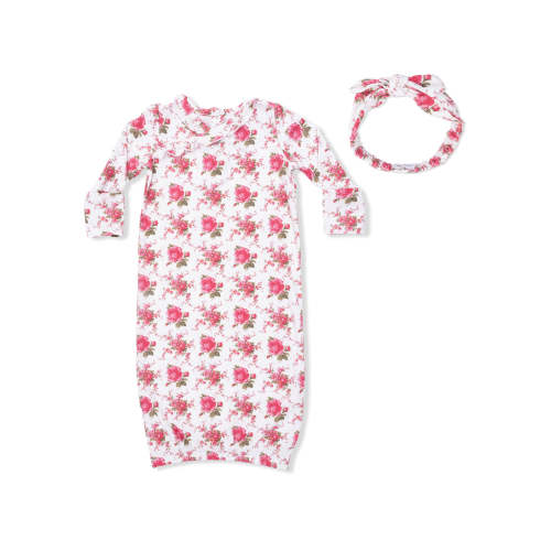 Kimono Gown & Knot Headband, Elegant Roses