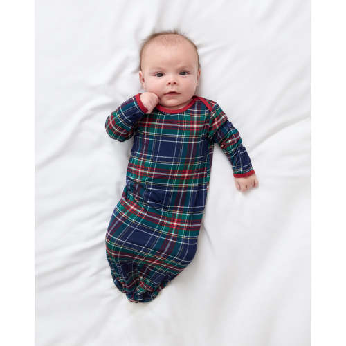 Northern Night Plaid Infant Gown | Little Sleepies