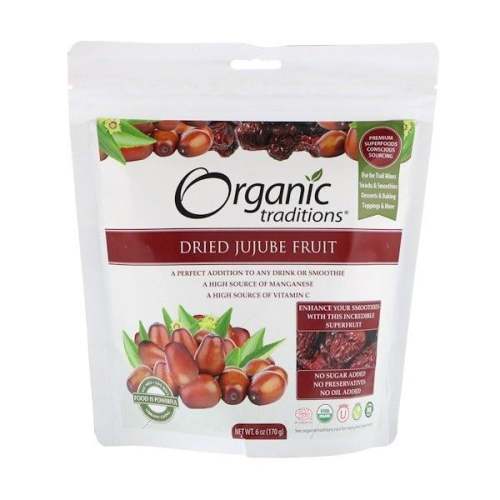 Buy Organic Traditions Dried Jujube Fruit 6 oz (170g) - Superfood Snack | Buy Now with Express International Delivery | GoSupps.com