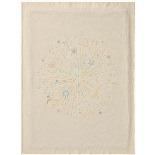 Stars & Moon Knit Sherpa Baby Blanket
