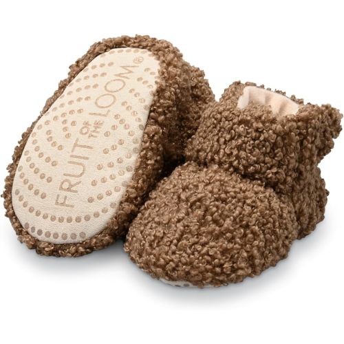 Fruit of the Loom Cozy Thermal Wrap Booties with Non-slip Grips | 0-6 M