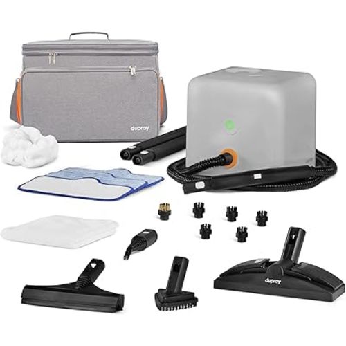 Dupray Neat Plus Steam Cleaner and Awesome Bag, 18 Accessories, Fast Heat-Up, Chemical-Free Cleaning, Multipurpose Steamer *Kills 99.9% of Bacteria & Viruses