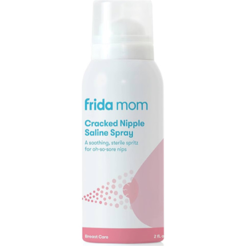 Frida Mom Saline Spray for Cracked Nipples, Breastfeeding Essentials for New Moms, Gentle for Baby and Mom, Spray to Heal Sore, Cracked Nipples, 2 fl oz