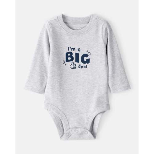 Baby Boy Long-Sleeve Graphic Bodysuit - Grey - Carter's | Carter's