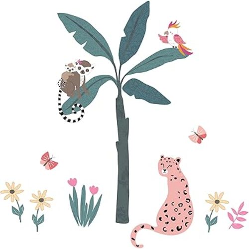 Lambs & Ivy Enchanted Safari Colorful Jungle Animals Wall Decals/Stickers