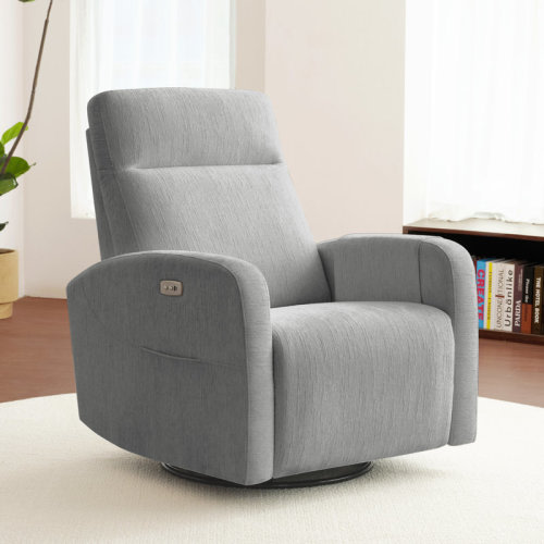 Isabelle & Max™ 32.7" Wide Modern Chenille Power Swivel Rocker Glider Recliner With Zero Gravity, Storage Armrests & Built-In USB/Type-C & Reviews | Wayfair