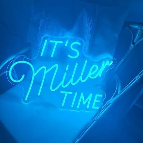 It's Miller Time sign, Miller Time wall art, Home bar neon sign, Vintage beer sign, Beer lover decor, Brewery bar decor,Drinking party light, for Man Cave Bedroom Shop Beer Club Pub Bistro