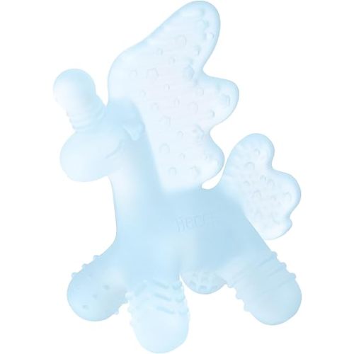 HECCEI Baby Teether Toy, Soft Food‑Grade Silicone Teether, Soft Infant Teether Chew Toy, BPA Free, Multi-Texture Design Teether (Lake Mist)
