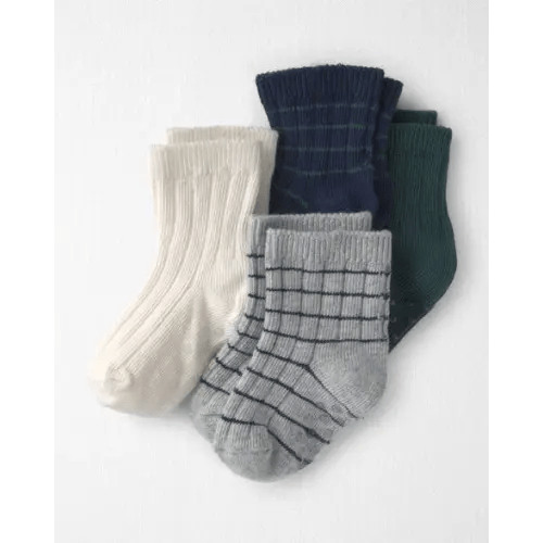 Baby 4-Pack No-Slip Ankle Socks Made with Organic Cotton - Little Planet | Carter's