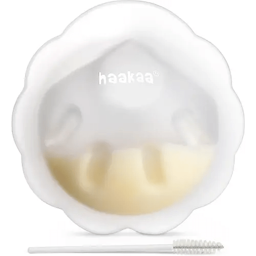 haakaa Petal Soft Silicone Milk Collector丨Discreet Leak-Protection Breast Milk Saver, Reusable Breast Shells Milk Collection Cup for Breastfeeding with Cleaning Brush- 1PC