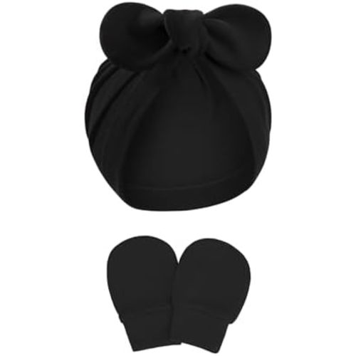 Amazon.com: Zando Big Bow Baby Hats and Mittens Newborn Hat Essentials Cotton Warmth Safety Anti-Scratch Infant Hospital Hat Baby Pink Turban for Christmas Hallowmas Daily Sleep Birthday Girls Boys 0-2T: Clothing, Shoes & Jewelry