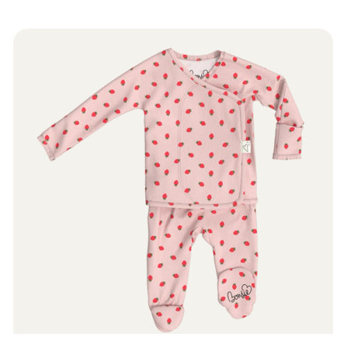 Footie - Strawberries – Bonsie Skin to Skin Babywear