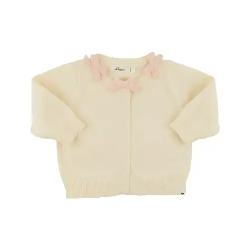 Girls' Mini Bow Neck Knitted Cardigan - Baby, Little Kid