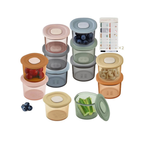 Moonkie Silicone Baby Food Containers | 4 oz Baby Food Storage Jars with Airtight Lids | Reusable Baby Food Jars, Freezer,Microwave and Dishwasher Safe, Perfect for Infant & Toddler