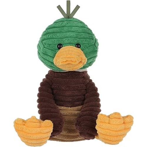 Apricot Lamb Corduroy Mallard Duck Plush Stuffed Animals for Kids, Soft Plush Toys for Baby Girl and Boy, Fluffy Corduroy Mallard Green 9.9 Inches