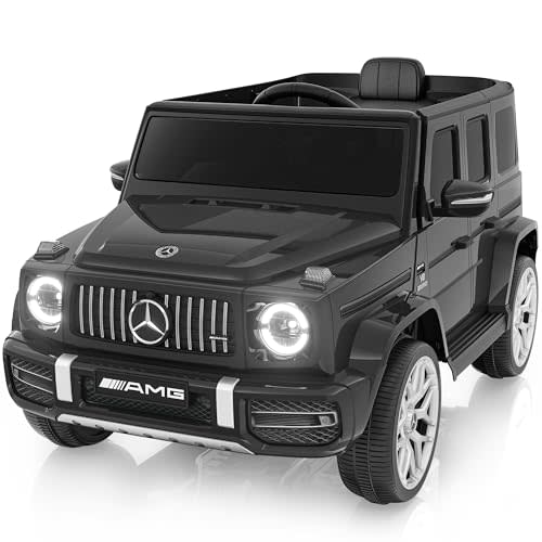 Licensed Mercedes Benz G63 Kids Electric Car, g wagon 12V Ride on Car w/High Window, Remote Control, 3 Speeds, Music Player, Horn & LED Lights for Toddlers,christmas gift for kids(Black)