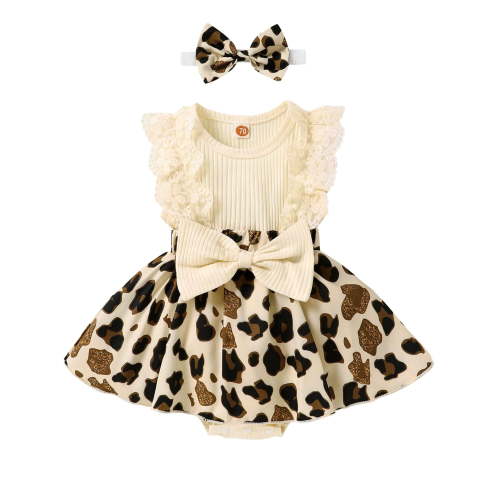 WIBACKER Newborn Baby Girl Romper Dress Sleeveless Floral Tutu Dress Infant Girls Dress Jumpsuits with Headband
