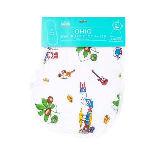Ohio Burp Cloth & Bib | Baby Gift – Little Hometown