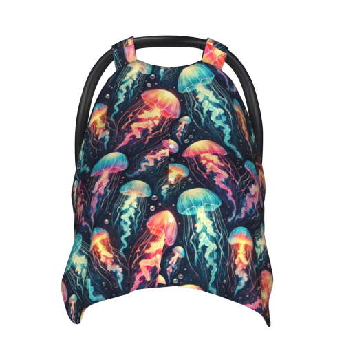 Car Seat Cover Baby - Colorful jelly jellyfish Breathable Infant Car Seat Cover for Baby Carseat, Lightweight Comfort Baby Essentials Must Haves Newborn Stuff for Girl Boy