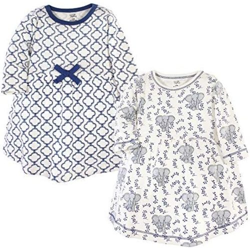 Touched by Nature Girls' One Size Organic Cotton Short Long-Sleeve Dresses