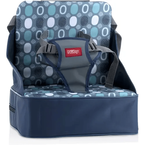 Nuby Easy Go Booster Seat - Travel Booster Seat for Babies and Toddlers - Holds Up to 35 Pounds - 9+ Months - Blue