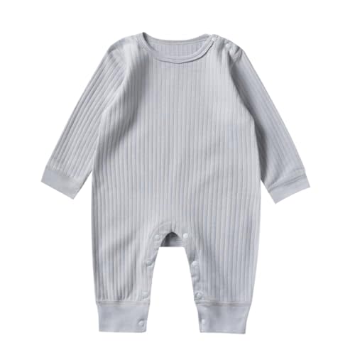 Baby Romper Long Sleeve Pure Cotton Unisex One Piece Jumpsuit, Newborn Clothes Soft Breathable Outfit