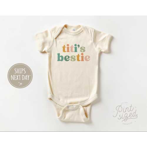 Titi's Bestie Baby Onesie® - Auntie's Bestie Bodysuit - Cute Rainbow Onesie® - Baby Girl Gift From Aunt