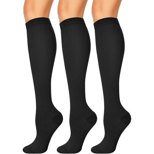 3 Pairs Compression Socks for Women & Men 15-20 mmHg,Best Support for Cycling Athletic Hiking Running