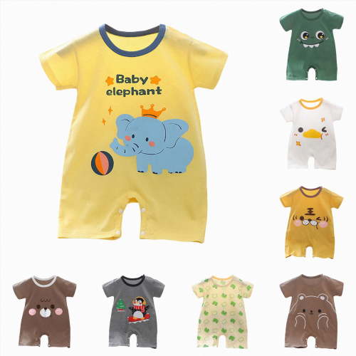 kmaduk Baby Boy Girl Romper Unisex Short Sleeve Toddler Infant Jumpsuit Shorts Summer One Piece (Coffee,0-3 Months)