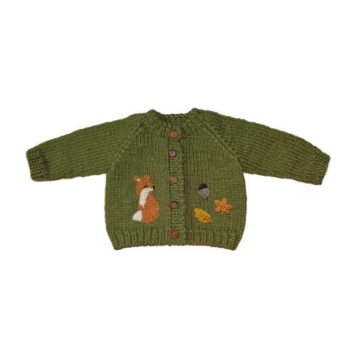 Fox Cardigan Baby Kids Sweater School Fall Acorn Maple Leaf – The Blueberry Hill