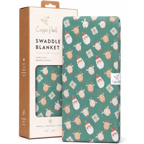Copper Pearl Swaddle Blankets for Newborns | Soft Stretchy Receiving Blankets for Boys and Girls | Large 46 x 46 Inch Baby Blankets | Lightweight and Breathable Swaddles | Prancer
