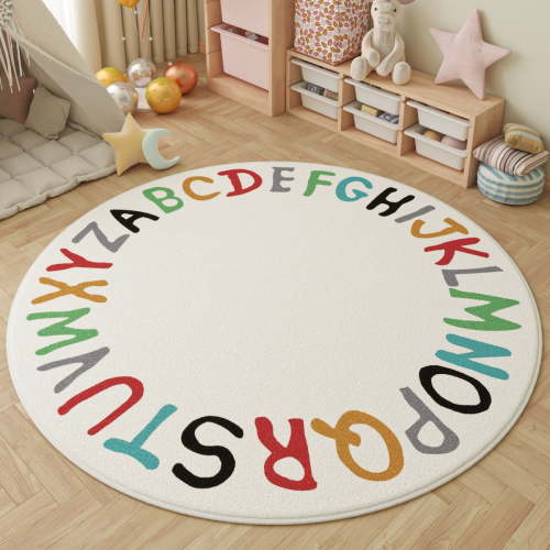 SUSIELADY Colorful Alphabet Round Kids Play Rug Alphabet Nursery Area Rug Extra Large Soft Crawling Play Mat for Children Toddlers Bedroom, 40 Inch