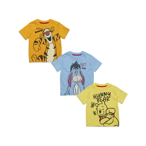 Disney Winnie the Pooh Eeyore Tigger Little Boys 3 Pack T-Shirts Infant to Little Kid