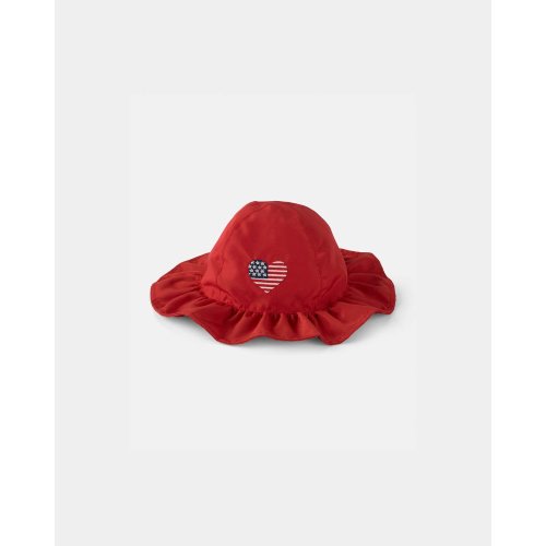 Baby Girl American Flag Sun Hat - Red | Carter's
