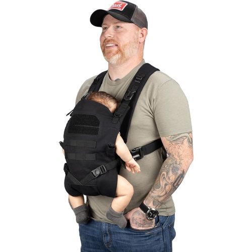 Tactical Baby Gear Tactical Baby Carrier for Dads – Ergonomic, Hip Healthy & Comfortable for Infants and Toddlers (8–33 lbs) (Black)