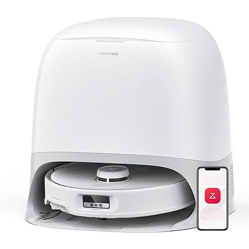 roborock Qrevo Curv Robot Vacuum and Mop, 18,500Pa Suction, Zero-Tangling, AdaptiLift Chassis, FlexiArm Technology, Hot Water Mop Washing & Dock Self Cleaning, Al Obstacle Recognition