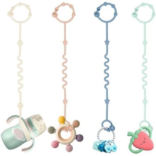 Toy Straps for Baby,Silicone Setpacifier Clip,Applies to Car Seat Toy,Teether Toy,High Chair,Stroller Accessories,Baby Toy Clips,Cribs,Rocking Chair