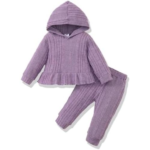 Renotemy Newborn Infant Baby Girl Clothes Outfits Fall Winter Long Sleeve Sweatshirts Pants Cute Baby Girl Outfits Set