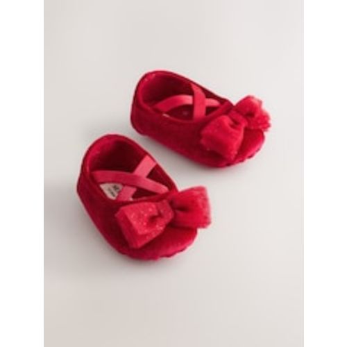 Buy Red Velvet Baby Bow Occassion Shoes (6-12months) from Next USA