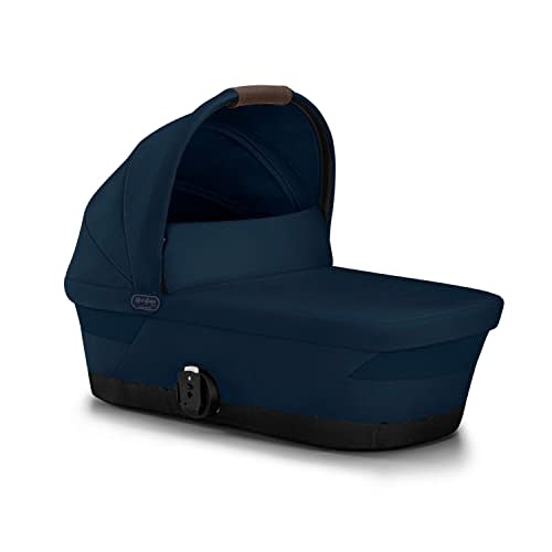 Cybex eGazelle/Gazelle S Cot Baby Bassinet - Easy-Carry Ergonomic Handle, Sun Canopy & Spacious, Cozy Interior, Compatible Gazelle S Stroller, Ocean Blue