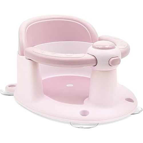 Baby Bath Seat for Babies 6 Months & Up, Non-Slip Infant Toddler Baby Bathtub Bath Seat for Sitting Up, Baby Tub Seat with Suction Cups for Shower (Pink)