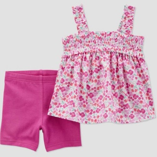 Carter's Just One You® Baby Girls' Floral Top & Bottom Set - Pink, Size: 3M