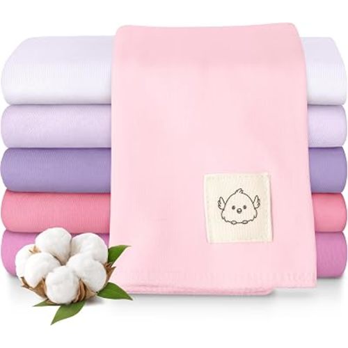 Organic Burp Cloths Baby Boy, Girl, 6-Pack Large Burping Cloths (Aura)