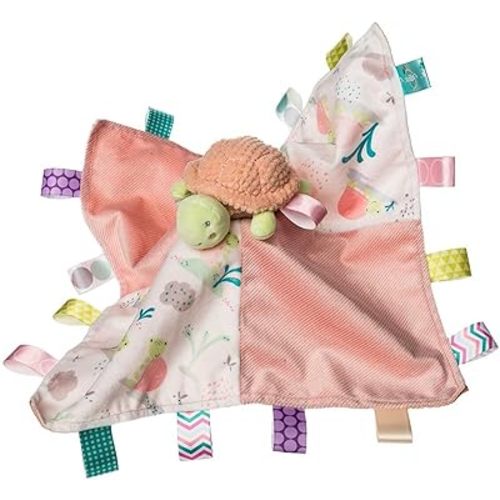 Taggies Lovey Stuffed Animal Security Blanket Plush Soft Snuggle Toy with Sensory Tags, 13 x 13-Inches, Tippy Turtle