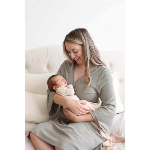 Bamboo Knit Maternity Robe | Solids