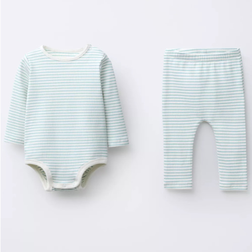 STRIPED BODYSUIT AND LEGGINGS SET - Sea green | ZARA United States