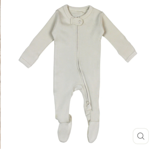 Stone | Organic Zipper Footie – L'ovedbaby