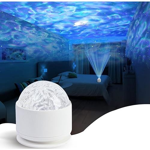Calming Sensory Lights, Sensory Toys for Kids with Autism, Ocean Light Projector with 7 Color Patterns, Light Projects Water Ripple Effects onto Walls and Ceilings, Autism Toy, for Children and Adults