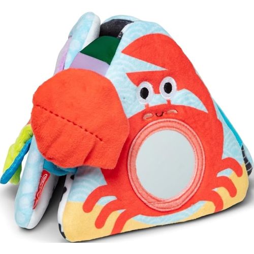 Melissa & Doug Ocean Tummy Time Triangle Infant Baby Toy, Soft Sensory Toy with Textures, Mirror, for Newborns to Ages 6 Months