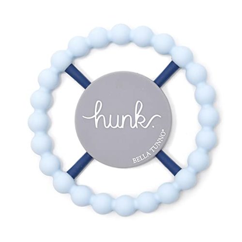 Bella Tunno Happy Teether for Boys - Soft & Easy Grip Teething Ring Perfect for Babies and Teething Toys to Help Soothe Gums, Non-Toxic, BPA Free Silicone Teether, Hunk